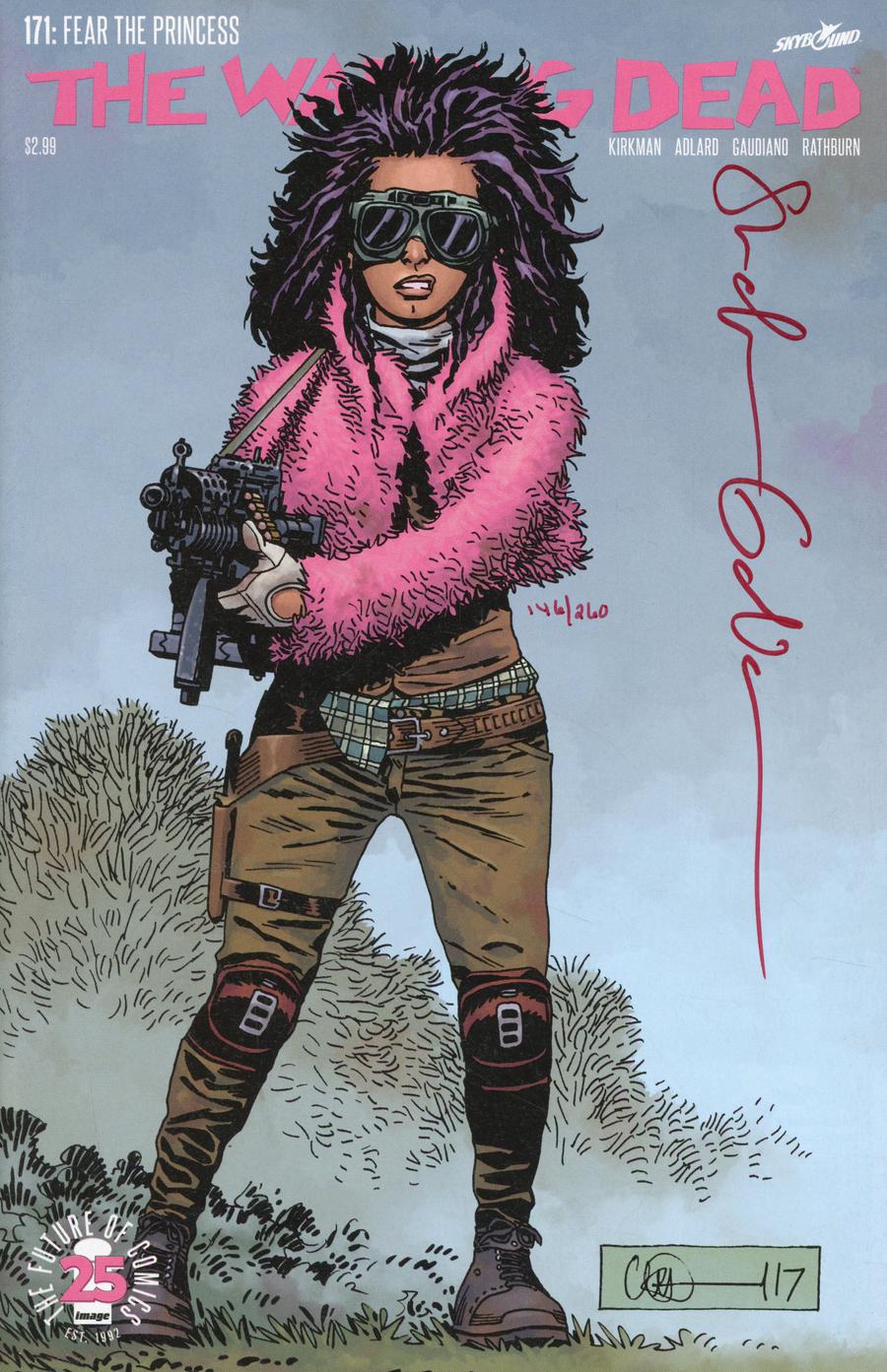 Walking Dead #171 Cover D DF Blood Red Signature Series Edition Signed By Stefano Gaudiano