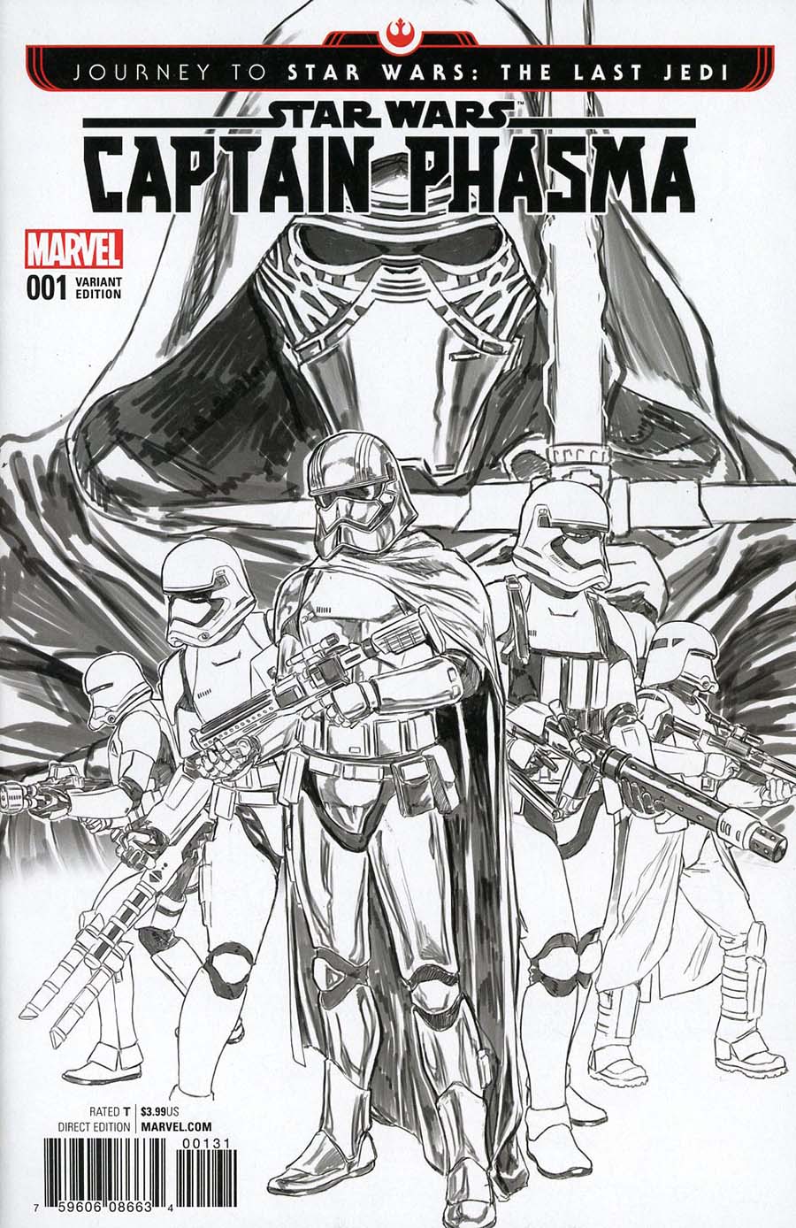 Journey To Star Wars The Last Jedi Captain Phasma #1 Cover I Incentive Mark Brooks Sketch Variant Cover