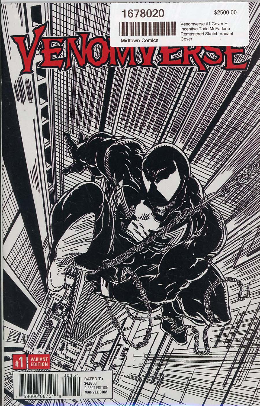 Venomverse #1 Cover H Incentive Todd McFarlane Remastered Sketch Variant Cover