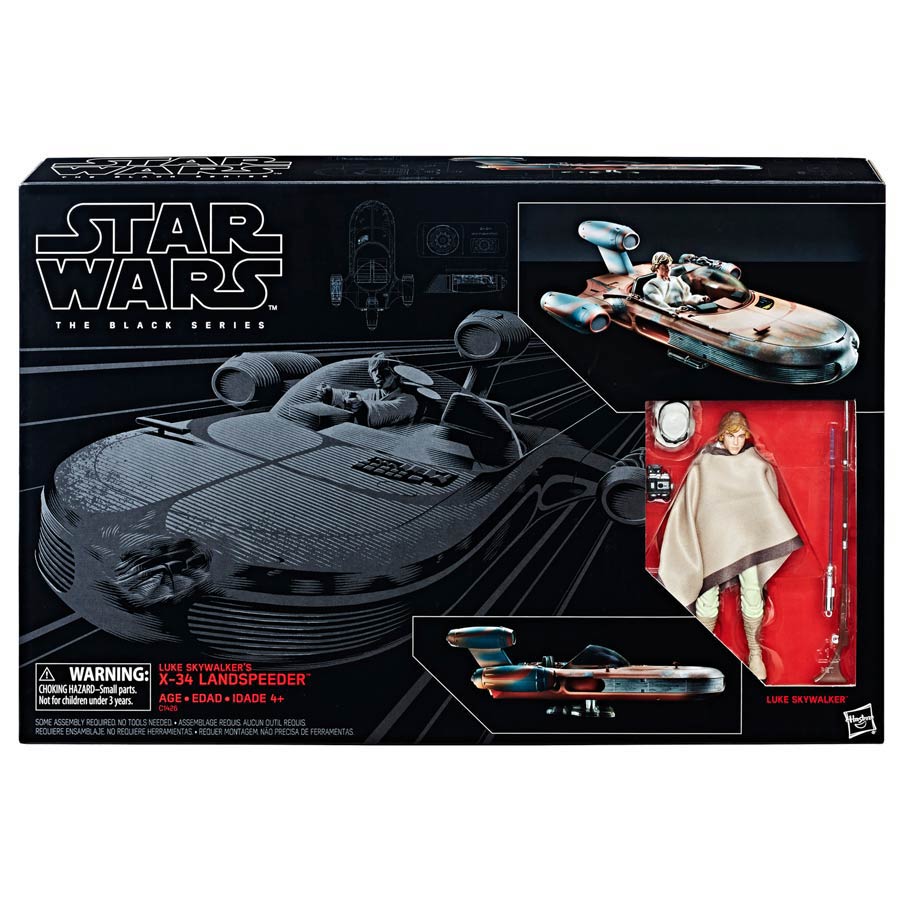 Star Wars Black Series 6-Inch Vehicle #02 X-34 Landspeeder And Luke Skywalker