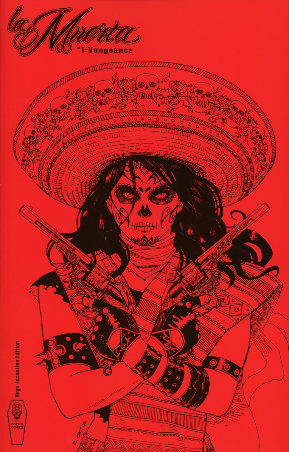 La Muerta Vengeance #1 Cover F Incentive Richard Ortiz Mega Red Variant Cover