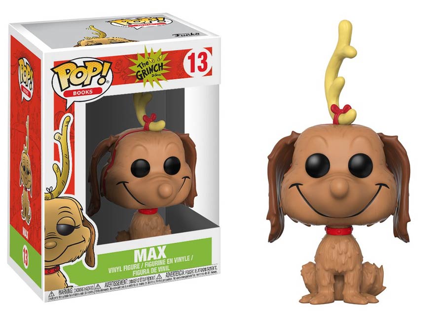 POP Books 13 Dr Seuss How The Grinch Stole Christmas Max The Dog Vinyl Figure