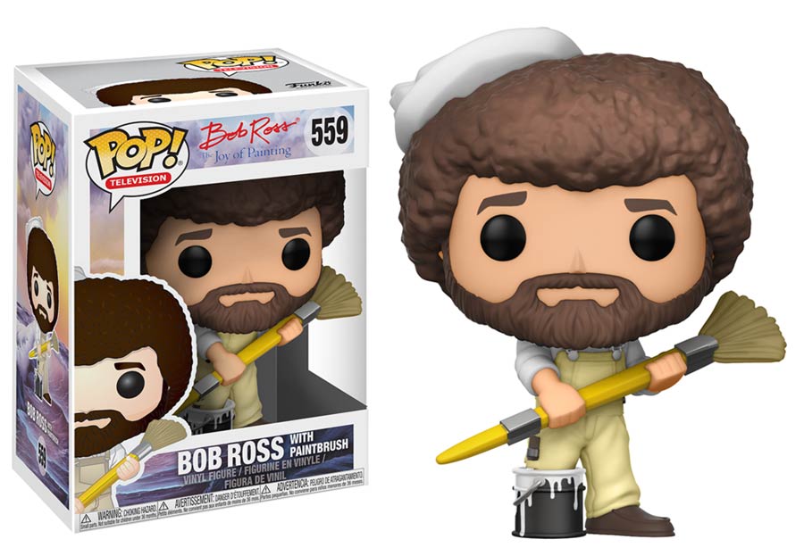 POP Television 559 The Joy Of Painting Bob Ross With Paintbrush Vinyl Figure