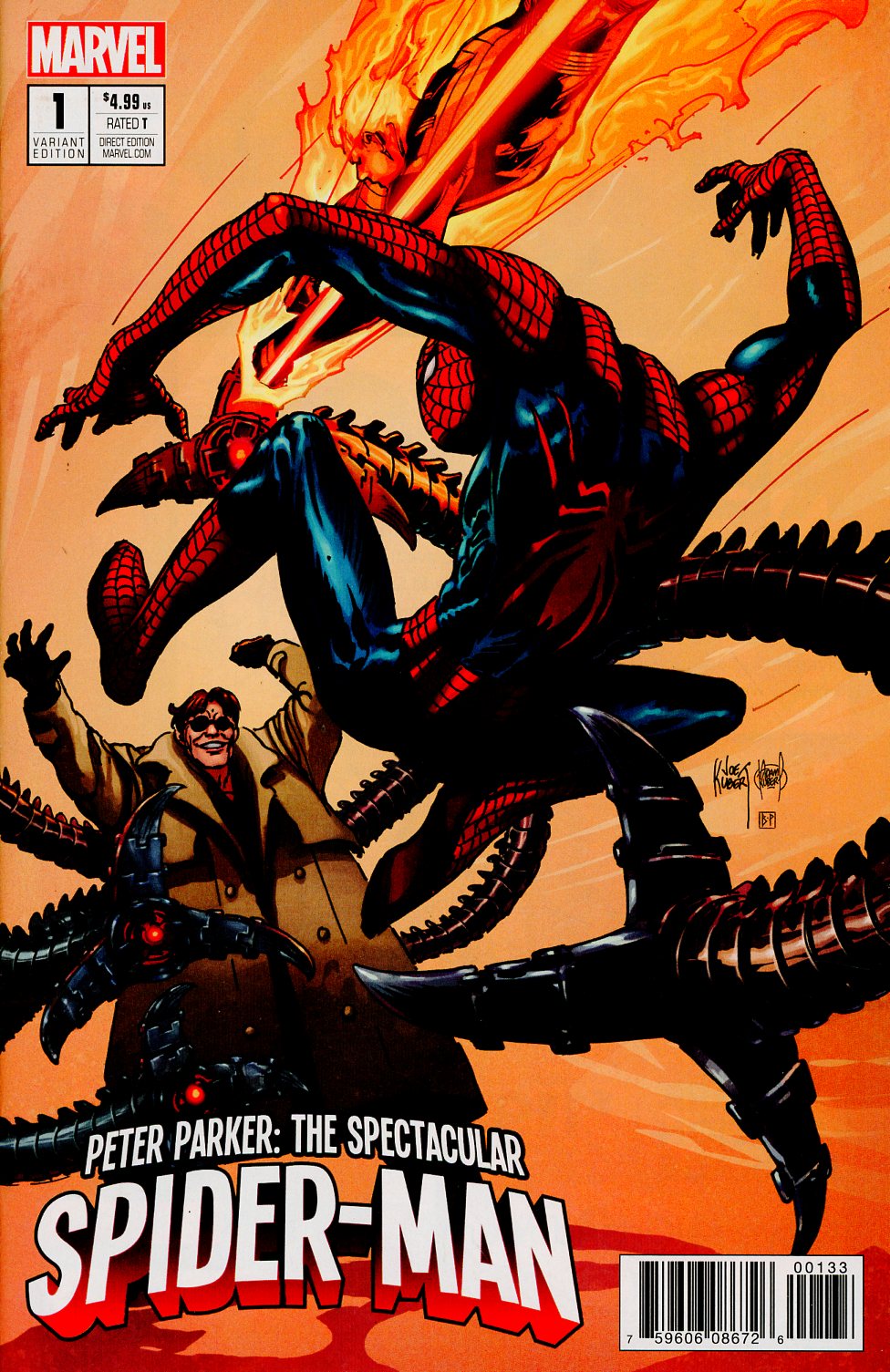 Peter Parker Spectacular Spider-Man #1 Cover S ComicSketchArt.com Exclusive Joe Kubert & Adam Kubert Color Variant Cover