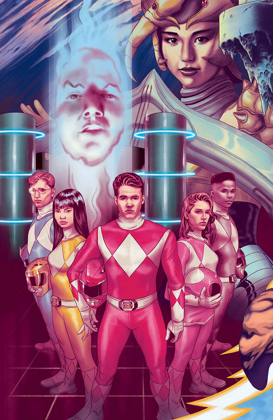 Mighty Morphin Power Rangers (BOOM Studios) #19 Cover C Incentive Steve Morris Connecting Virgin Variant Cover