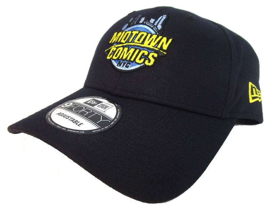 Midtown Comics Logo Mens Navy 940 Velcro Strap Cap Powered By New Era