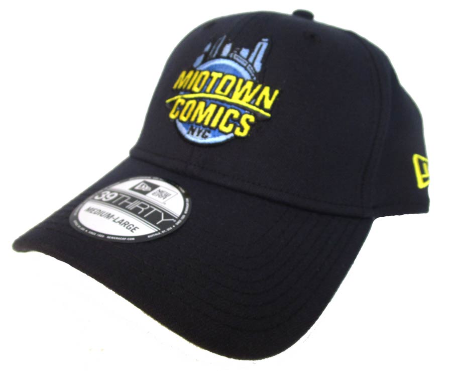 Midtown Comics Logo Mens Navy 3930 Flex Fit Cap ML Powered By New Era