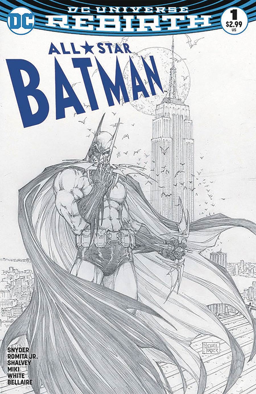 All-Star Batman #1 Cover S Variant Michael Turner & Peter Steigerwald Aspen Comics Color & Sketch Cover Set