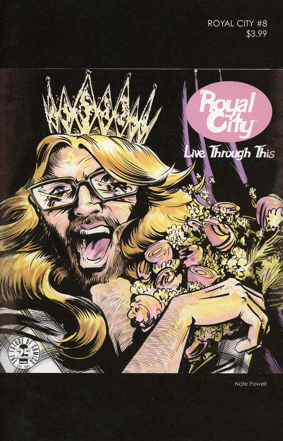 Royal City #8 Cover B Variant Nate Powell 1990s Album Homage Cover