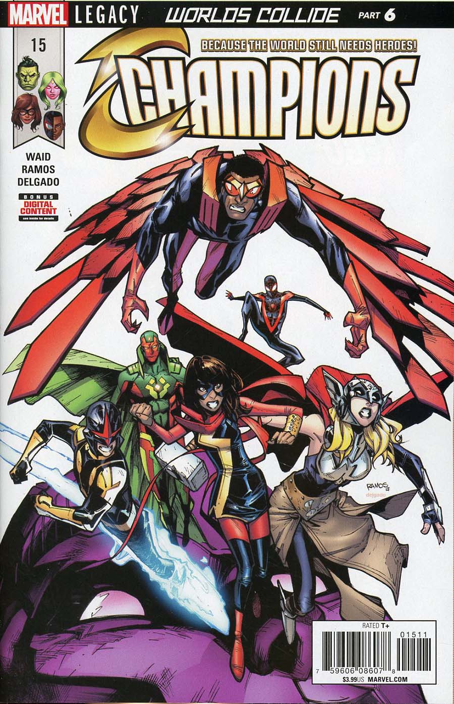 Champions (Marvel) Vol 2 #15 Cover A Regular Humberto Ramos Cover (Worlds Collide Part 6)(Marvel Legacy Tie-In)