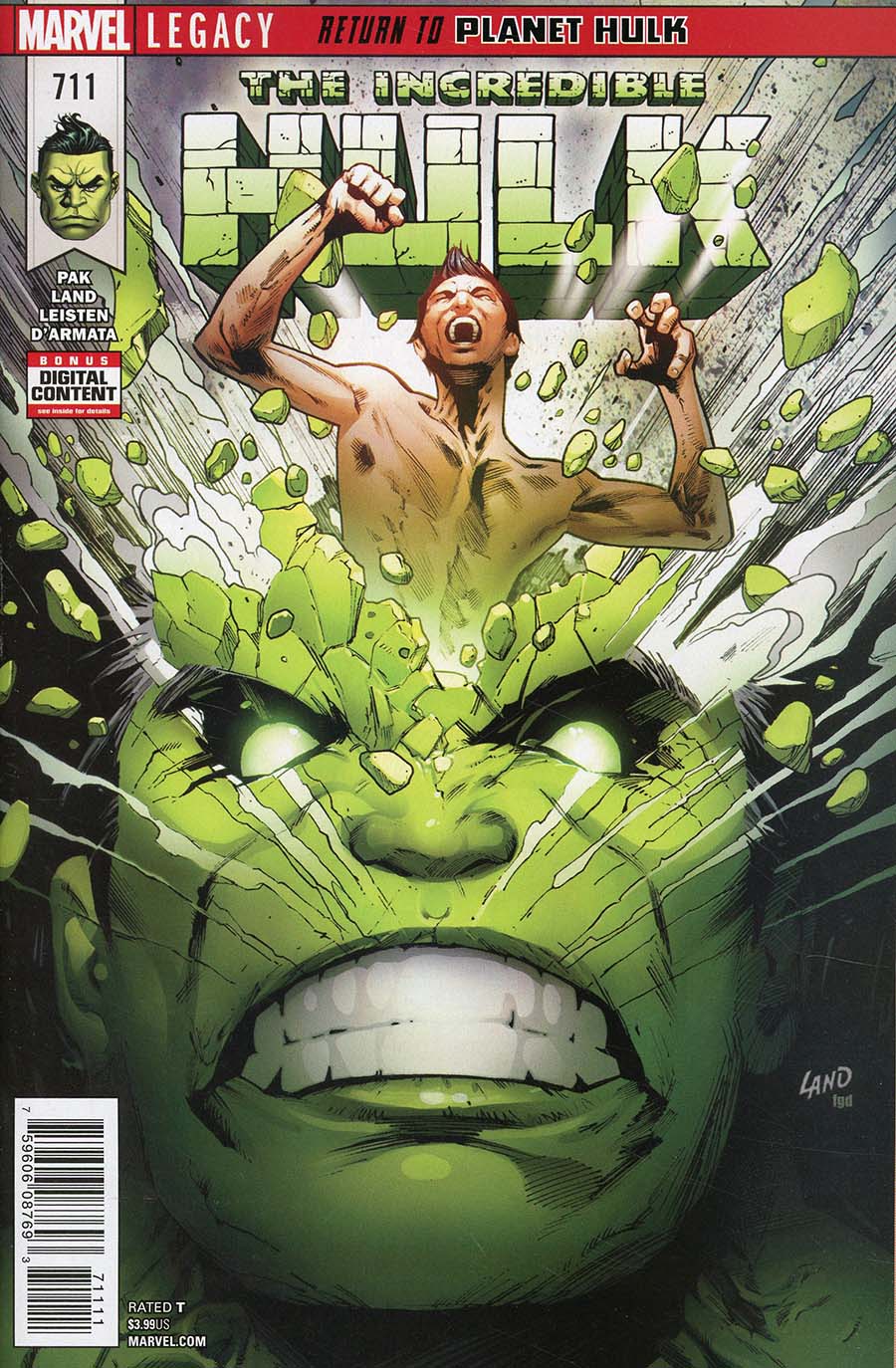Incredible Hulk Vol 4 #711 Cover A Regular Greg Land Cover (Marvel Legacy Tie-In)