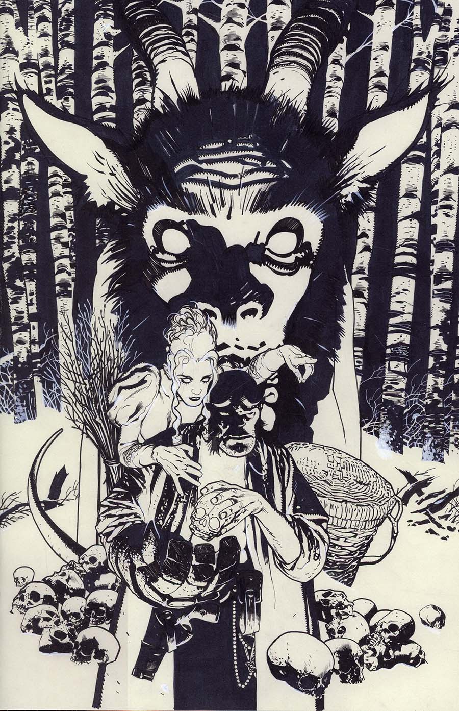 Hellboy Krampusnacht #1 Cover C Variant Adam Hughes Sketch Cover