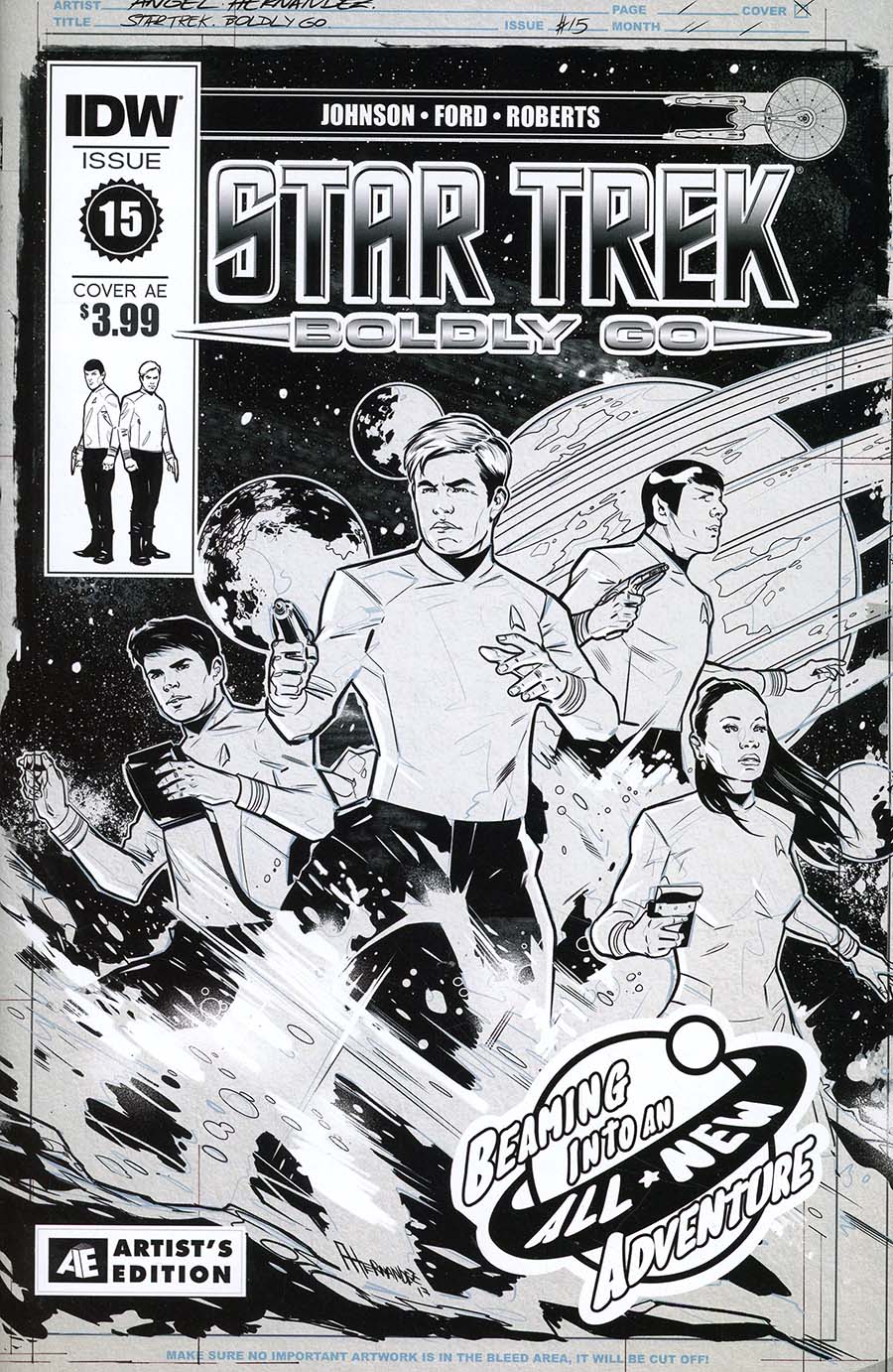 Star Trek Boldly Go #15 Cover B Variant Angel Hernandez Artists Edition Cover