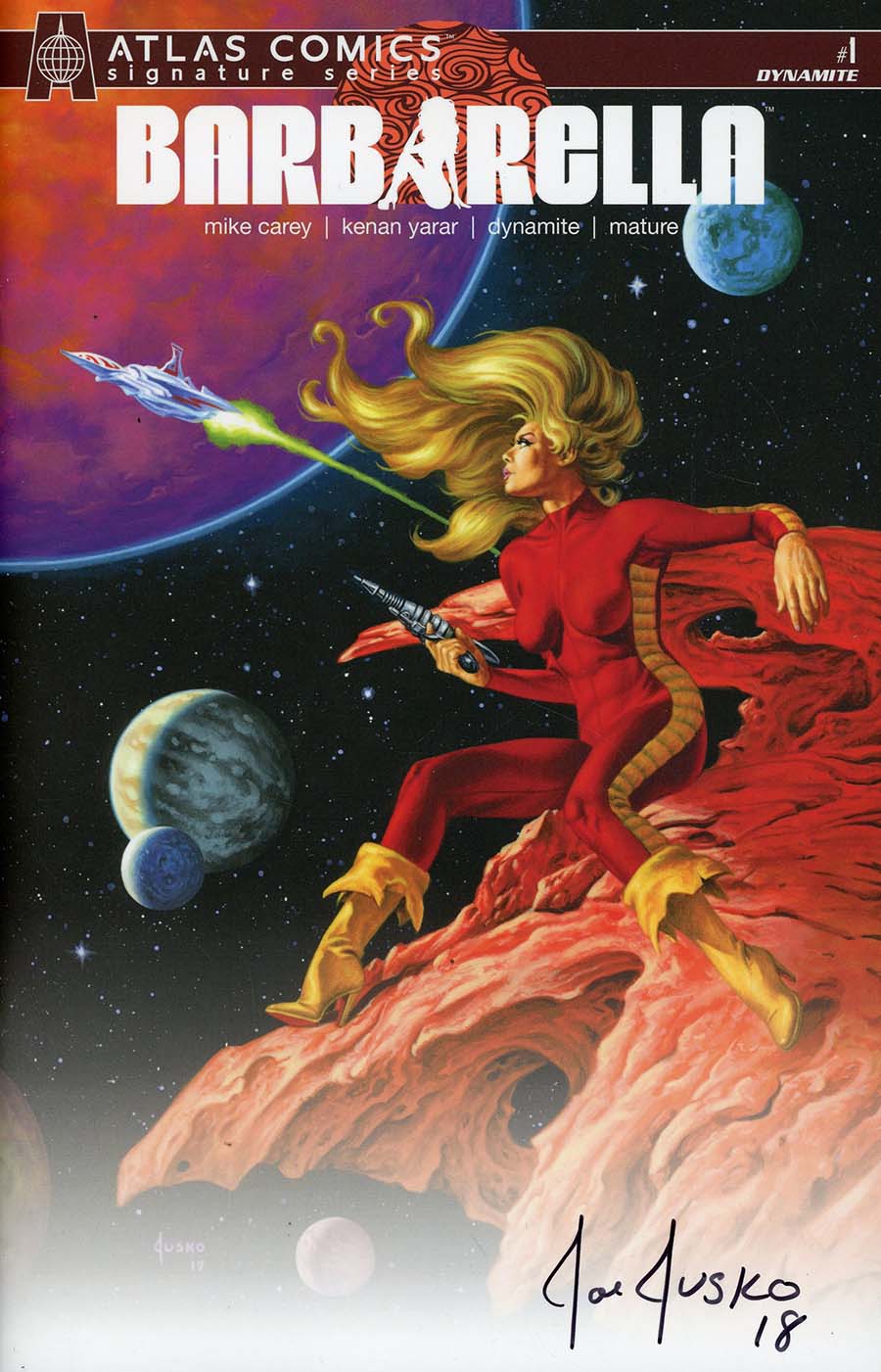 Barbarella #1 Cover Q Atlas Comics Signature Series Signed By Joe Jusko