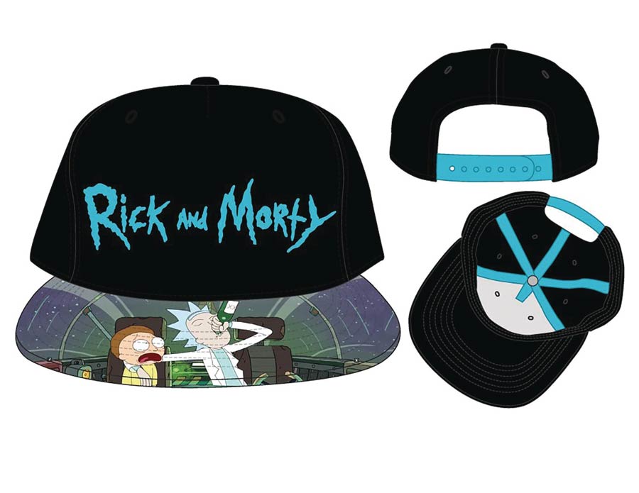 Rick And Morty Snapback Hat With Sublimated Bill