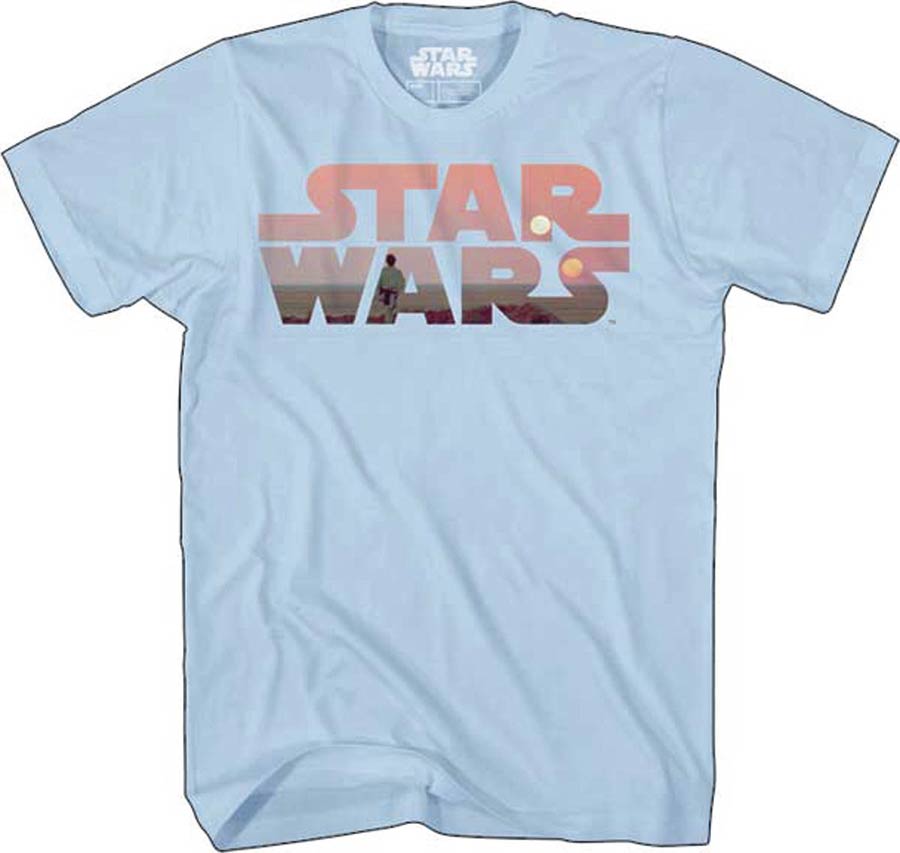 Star Wars Heroes Quest Logo Light Blue T-Shirt Large