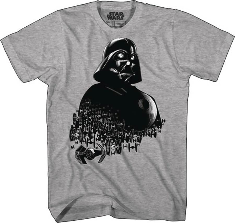 Star Wars Vader Swarm Gray T-Shirt Large
