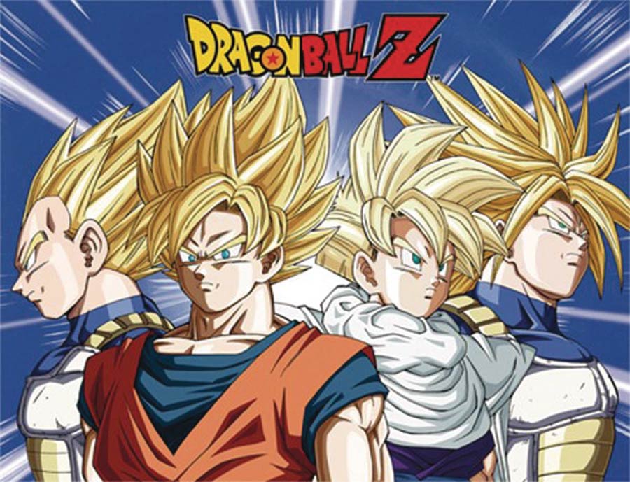 Anime Sublimation Throw Blanket - Dragon Ball Z Cell Saga Super Saiyans