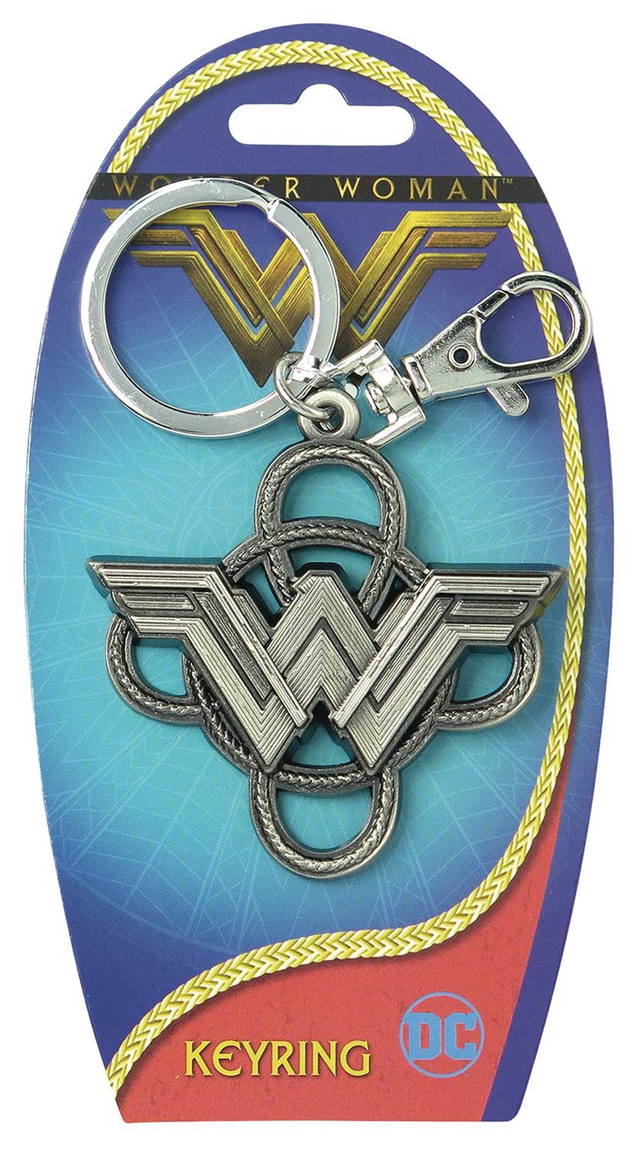Wonder Woman Logo With Lasso Pewter Keyring