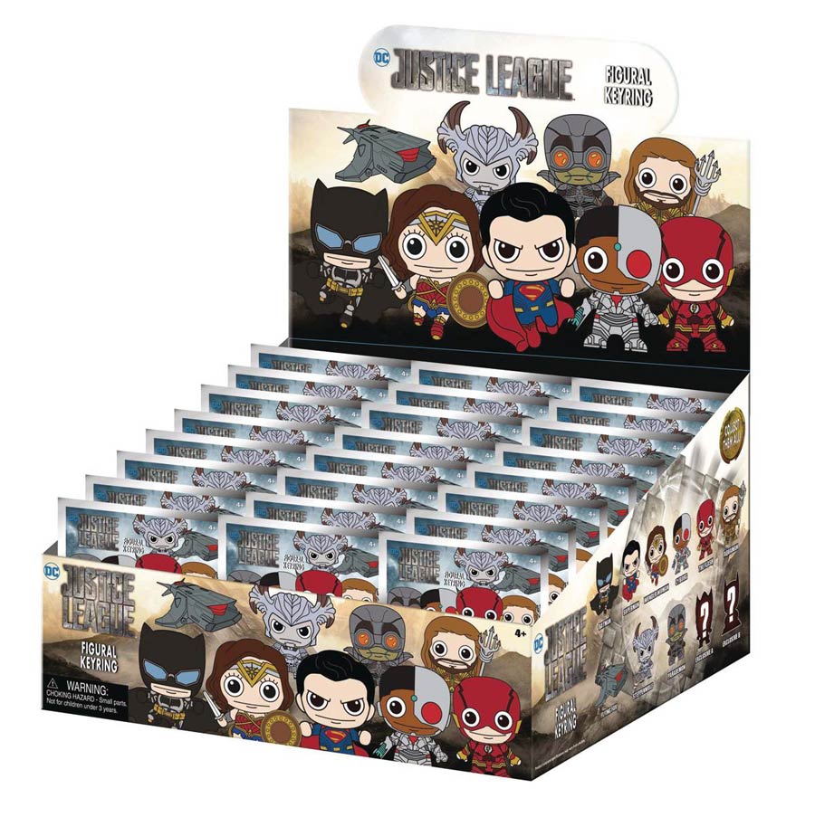 Justice League Movie Laser Cut Figular Keyring Blind Mystery Box 24-Piece Display