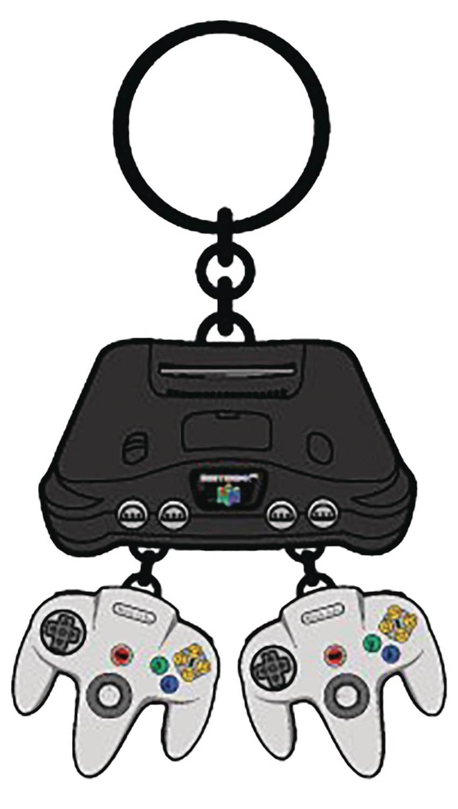 Nintendo 64 Console And Controllers Keychain