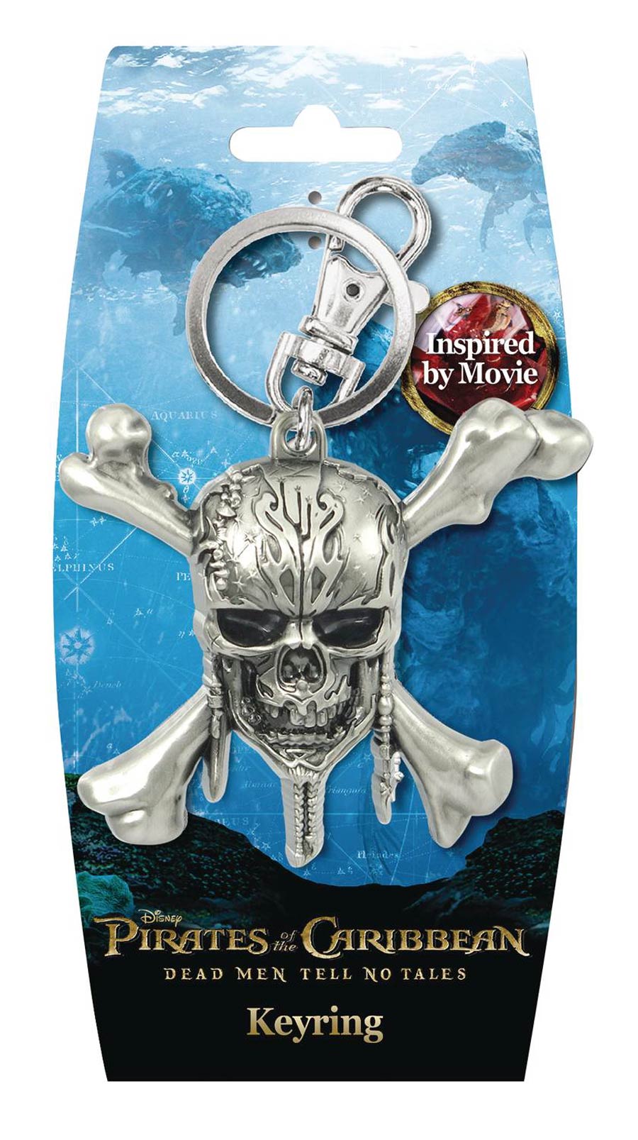 Pirates Of The Caribbean Pewter Keyring - Skull