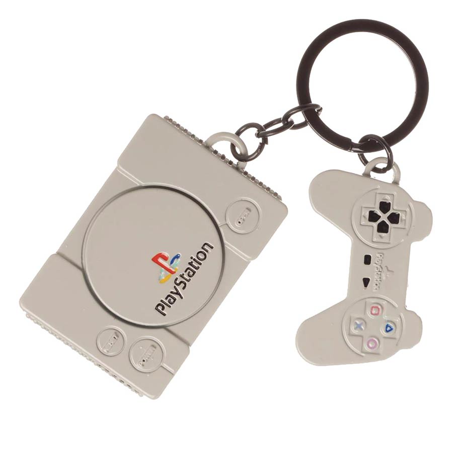 Sony Playstation Console And Controllers Keychain