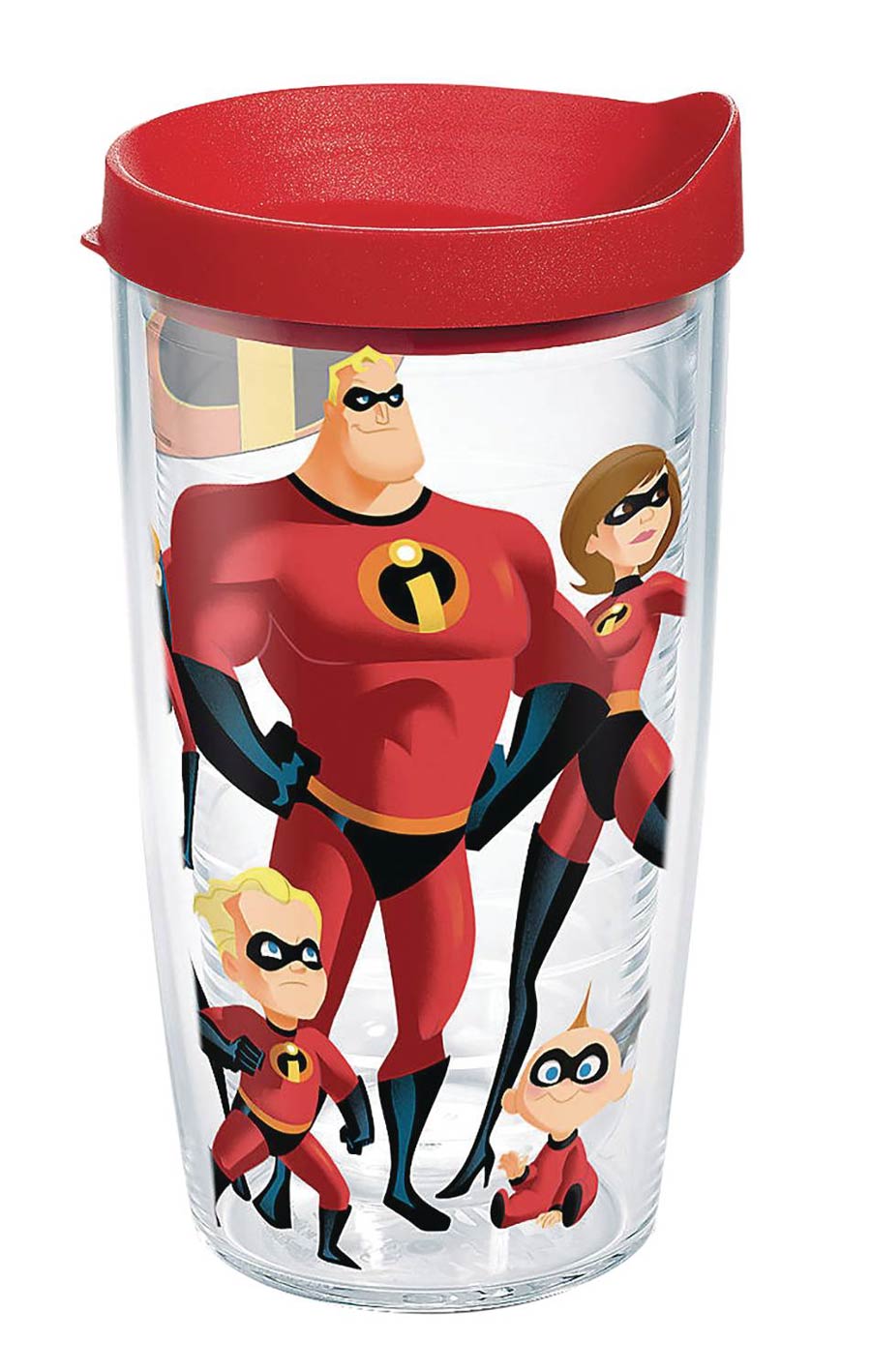 Incredibles 16-Ounce Tumbler - Incredibles Family With Red Lid