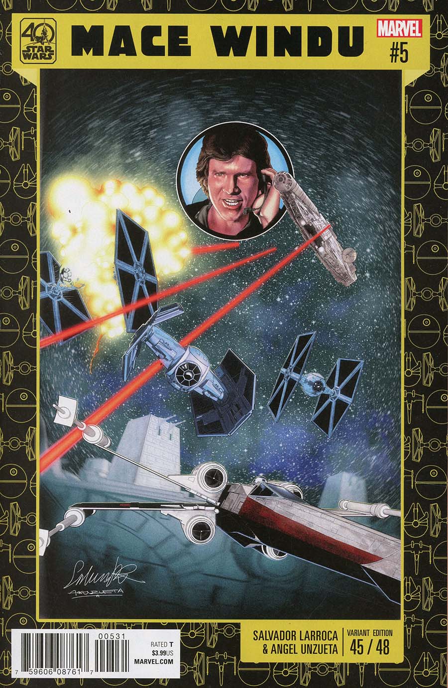 Star Wars Jedi Of The Republic Mace Windu #5 Cover C Variant Salvador Larroca Star Wars 40th Anniversary Cover