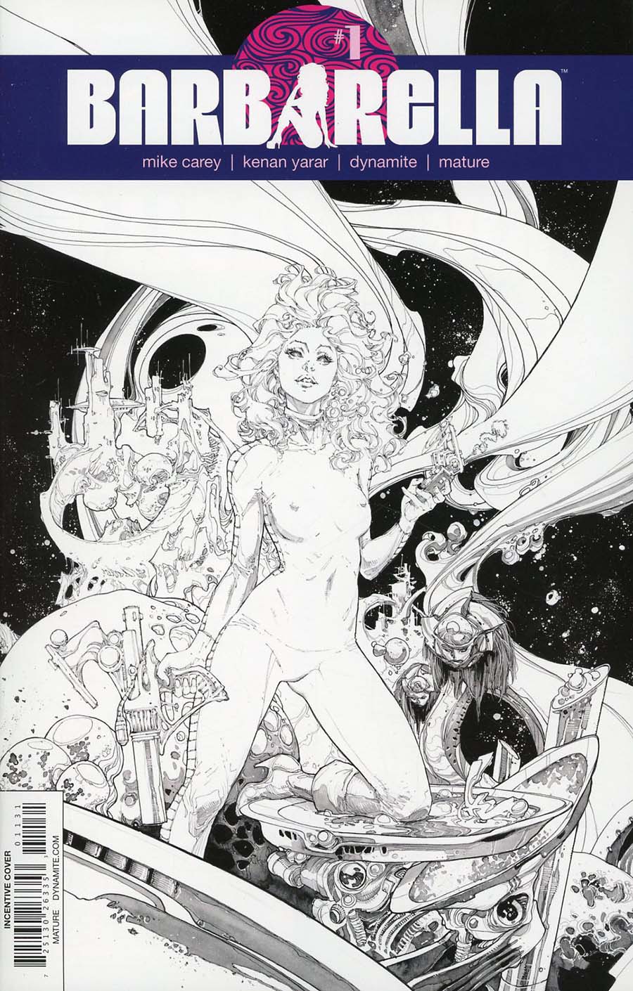 Barbarella #1 Cover O Incentive Kenneth Rocafort Black & White Cover