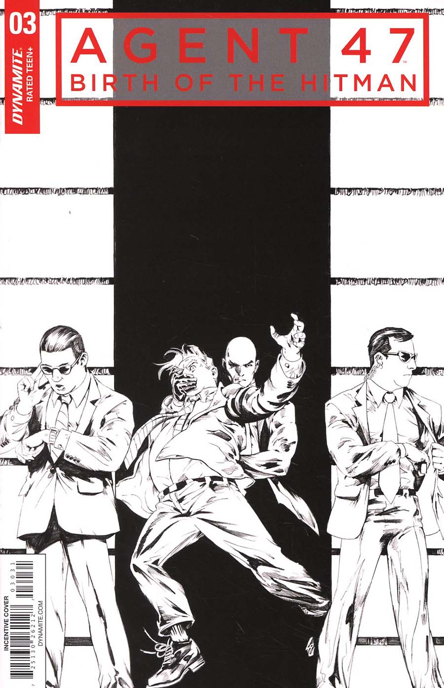 Agent 47 Birth Of The Hitman #3 Cover C Incentive Jonathan Lau Black & White Cover