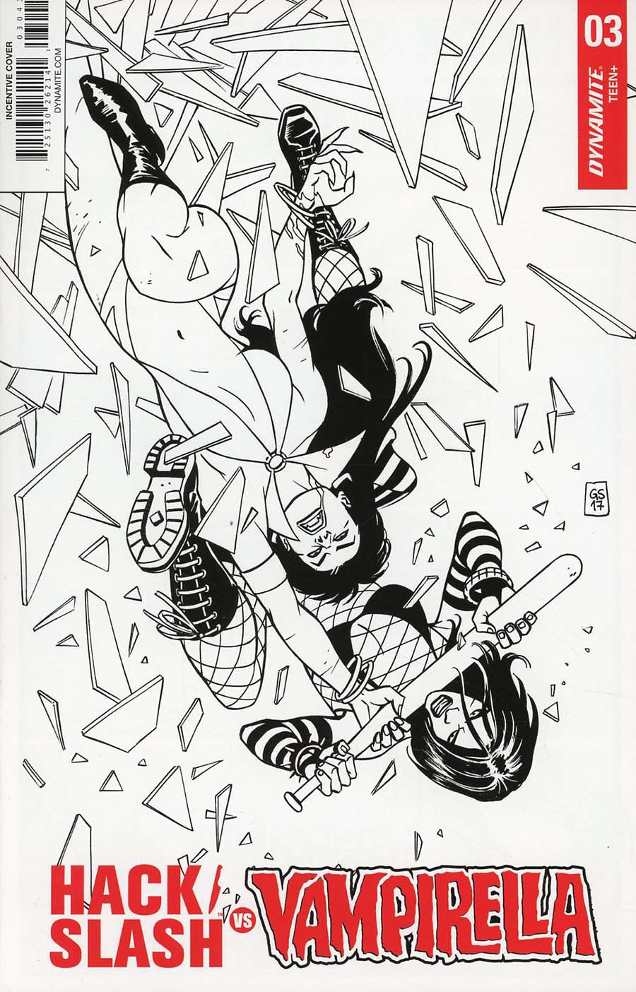 Hack Slash vs Vampirella #3 Cover D Incentive Goran Sudzuka Black & White Cover