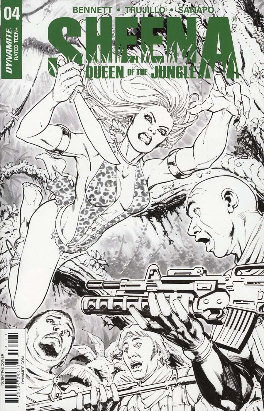 Sheena Vol 4 #4 Cover F Incentive Marco Santucci Black & White Cover