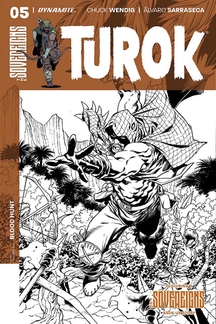 Turok Vol 2 #5 Cover D Incentive Aaron Lopresti Black & White Cover
