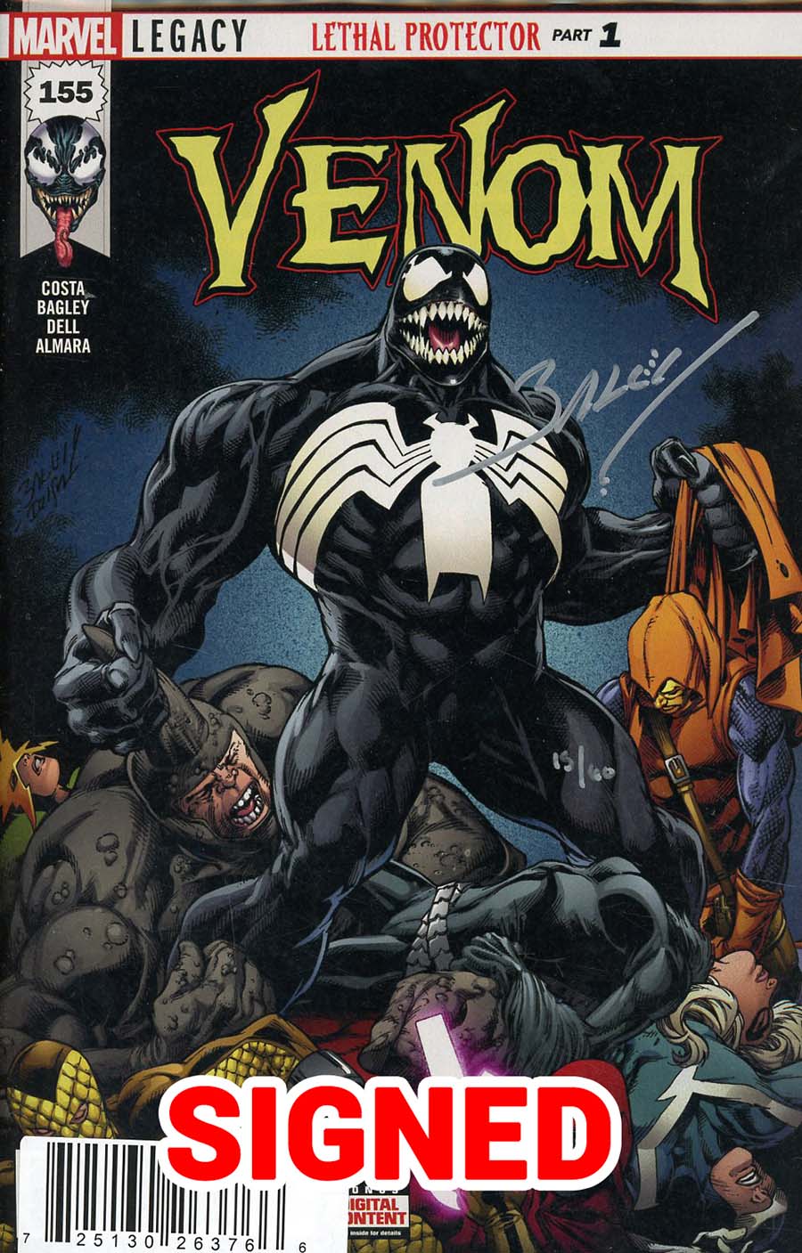 Venom Vol 3 #155 Cover G DF Signed By Mark Bagley
