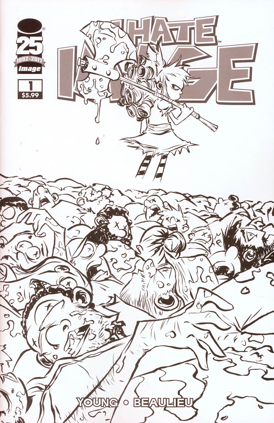 I Hate Fairyland Special Edition Cover D Variant Skottie Young Walking Dead 100 Tribute Black & White Cover