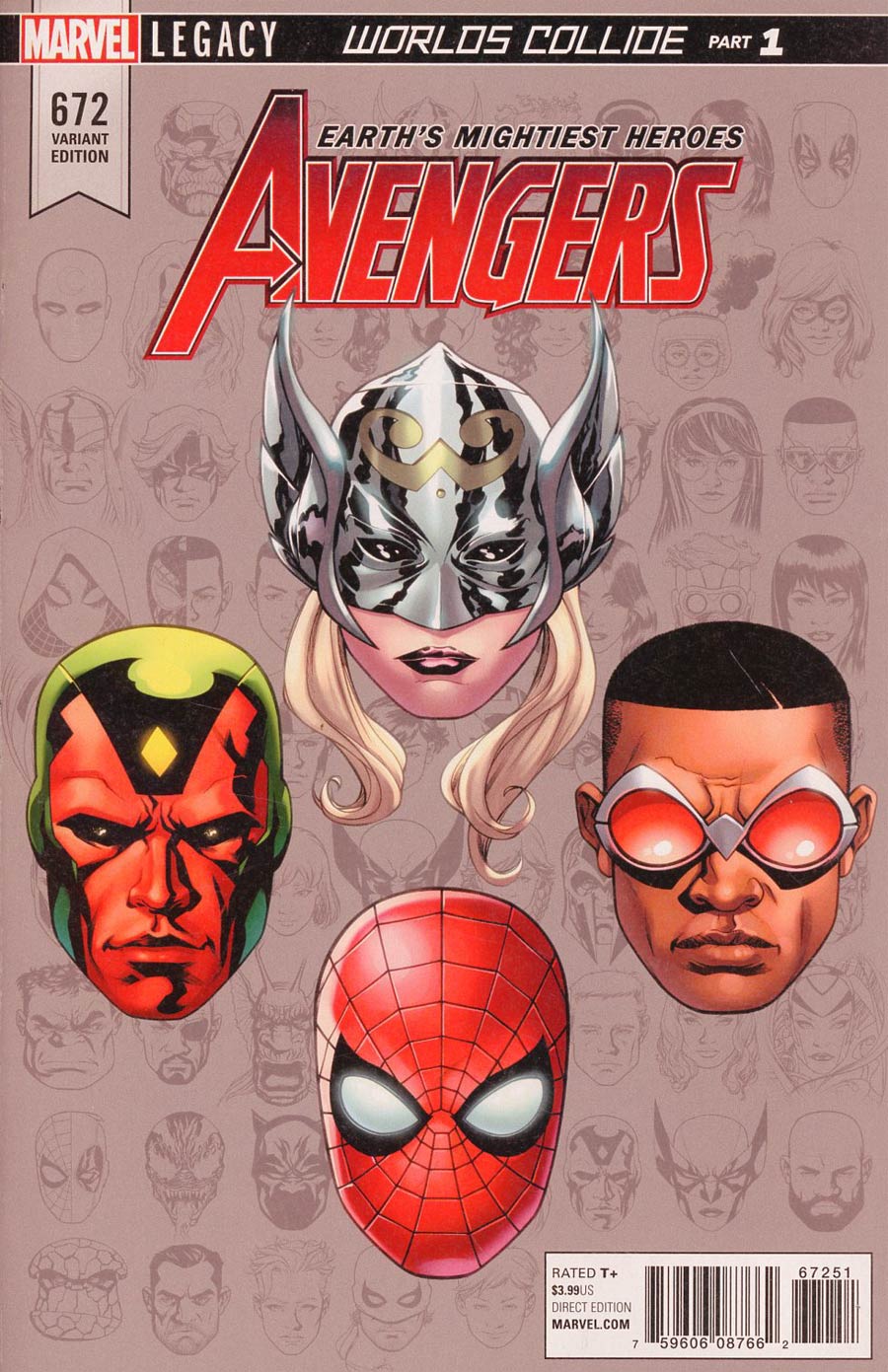Avengers Vol 6 #672 Cover C Incentive Mike McKone Legacy Headshot Variant Cover (Worlds Collide Part 1)(Marvel Legacy Tie-In)