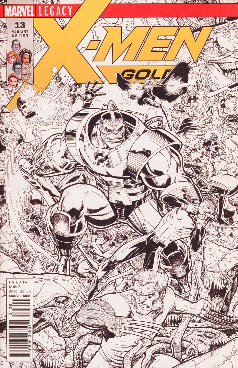 X-Men Gold #13 Cover F Incentive Arthur Adams Connecting A Black & White Cover (Mojo Worldwide Part 1)(Marvel Legacy Tie-In)