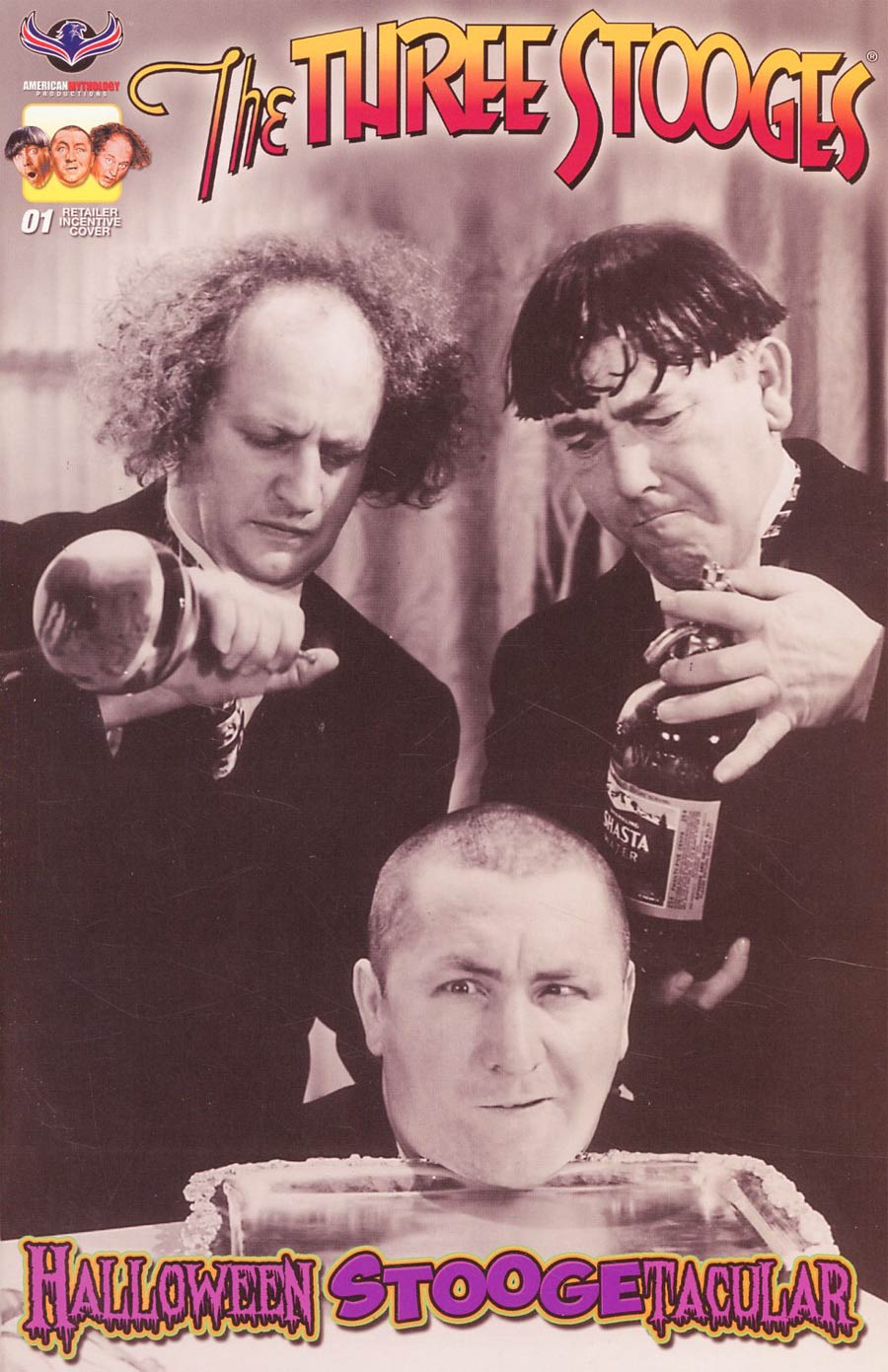 Three Stooges Halloween Stoogetacular Cover D Incentive Black & White Photo Variant Cover
