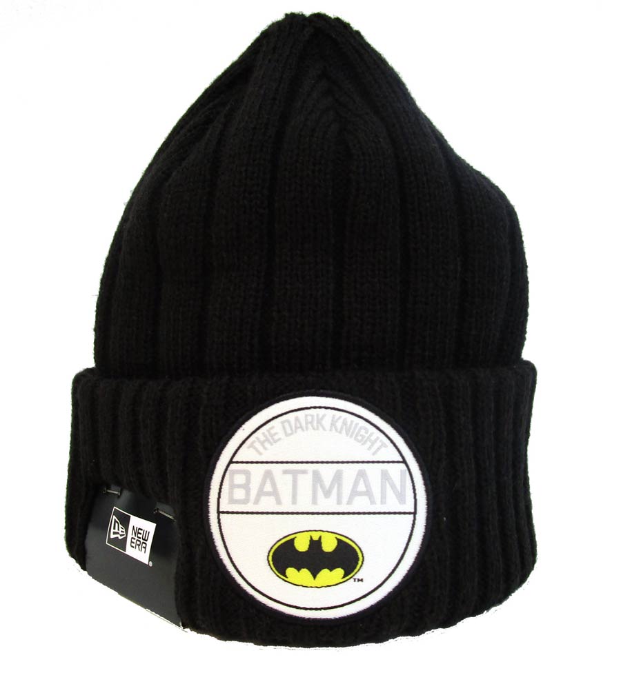 Batman Retro Ribbed Black Knit Hat