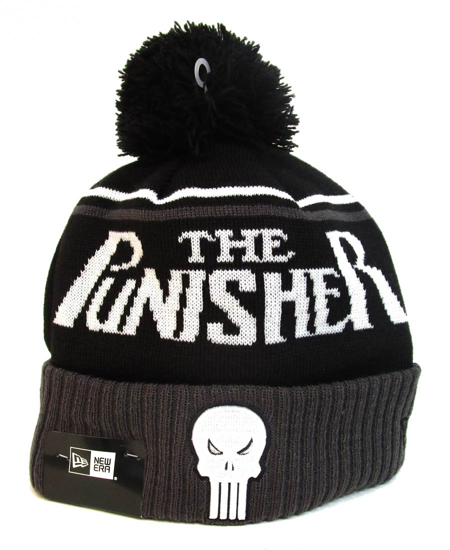 Punisher Jumbo Cheer Black Knit Hat
