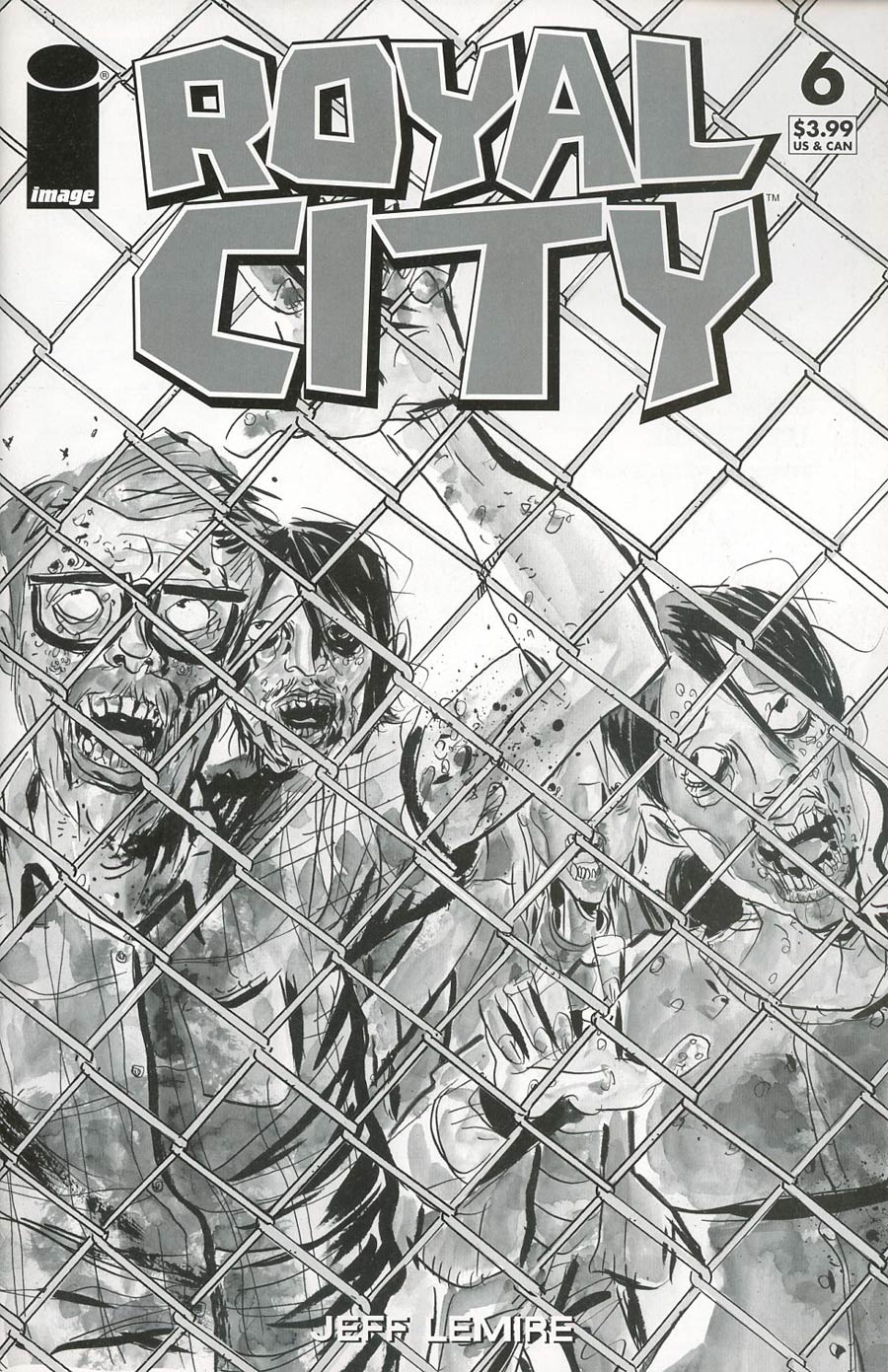 Royal City #6 Cover D Variant Jeff Lemire Walking Dead 16 Tribute Black & White Cover
