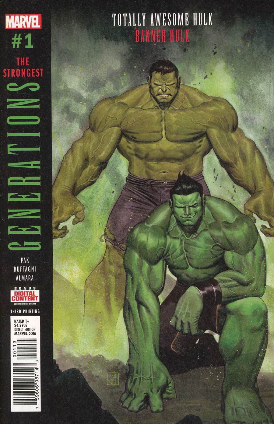 Generations Banner Hulk & Totally Awesome Hulk #1 Cover G 3rd Ptg Variant Jorge Molina Cover