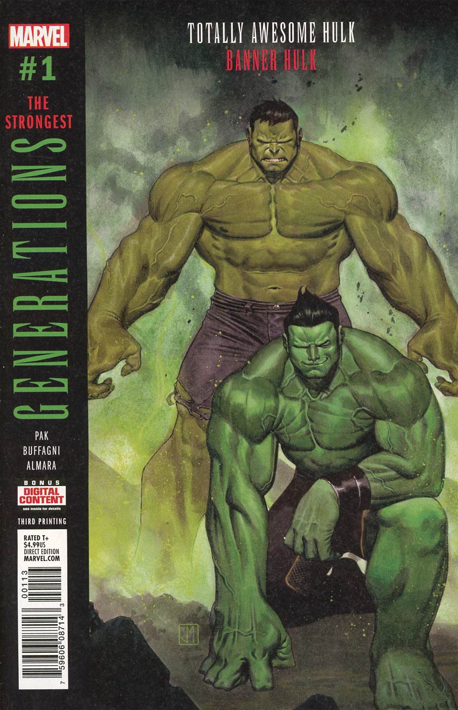 Generations Banner Hulk & Totally Awesome Hulk #1 Cover G 3rd Ptg Variant Jorge Molina Cover