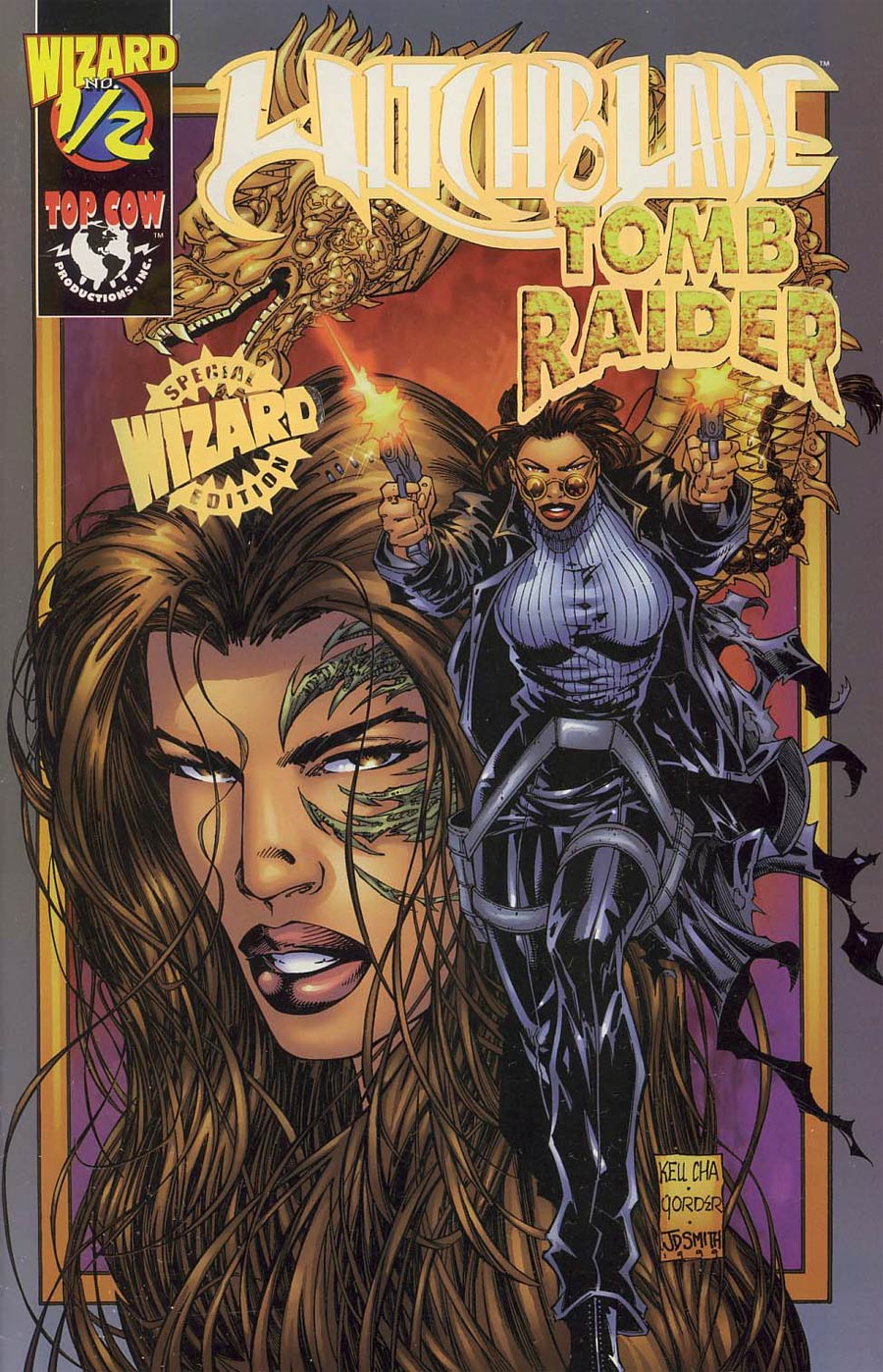 Witchblade Tomb Raider Wizard #1/2 Cover C Gold Foil Cover