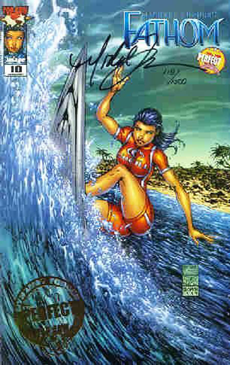 Fathom Vol 1 #10 Cover G DF Perfect 10 Variant Cover Signed by Michael Turner Without Certificate