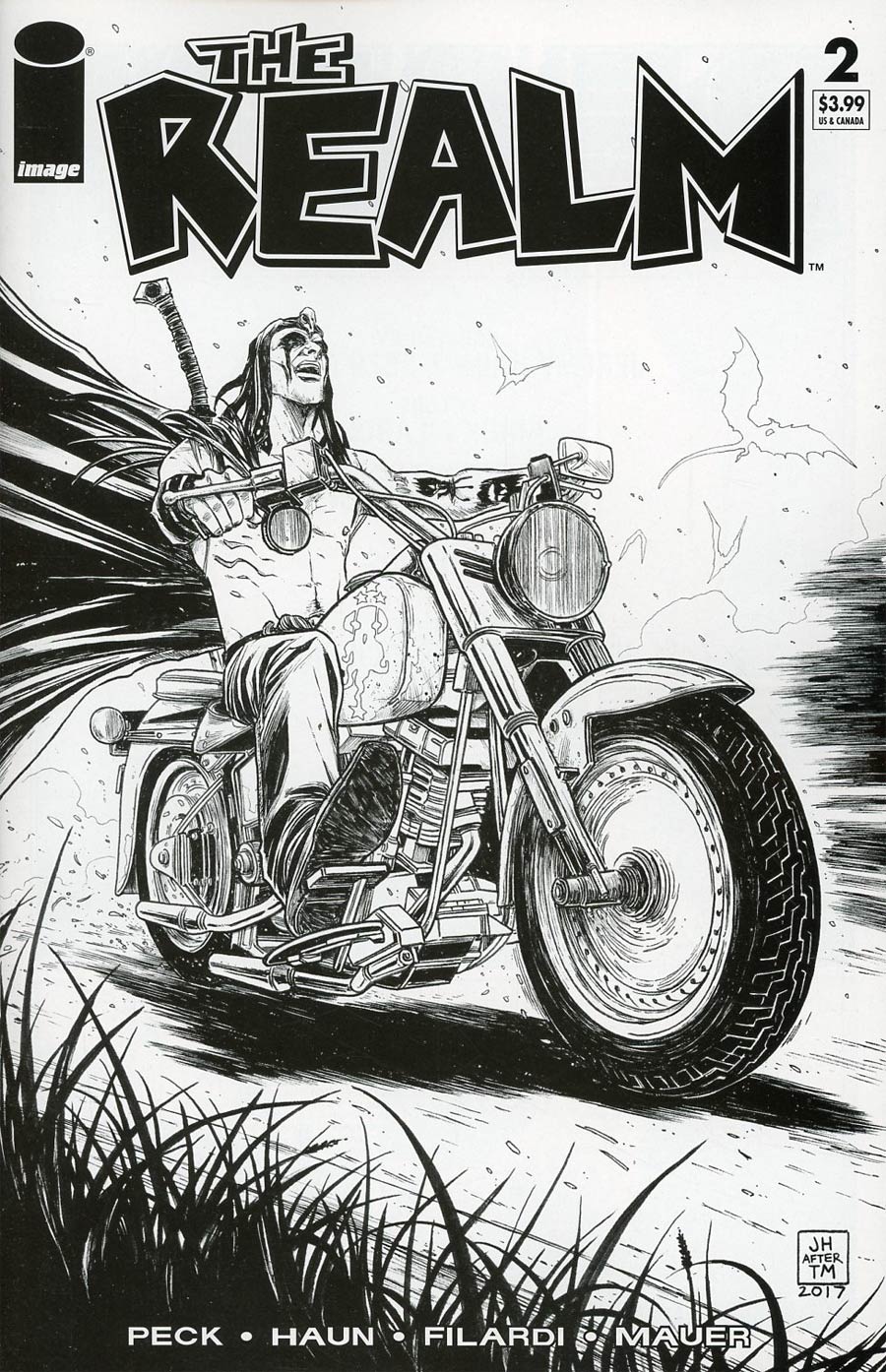 Realm #2 Cover D Variant Jeremy Haun & Nick Filardi Walking Dead 15 Tribute Black & White Cover