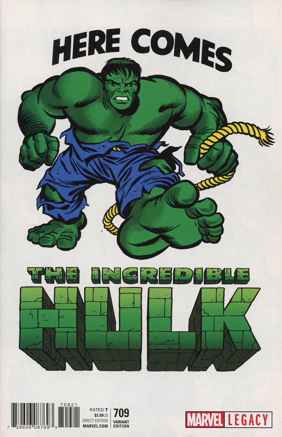 Incredible Hulk Vol 4 #709 Cover D Incentive Jack Kirby 1965 T-Shirt Variant Cover (Marvel Legacy Tie-In)