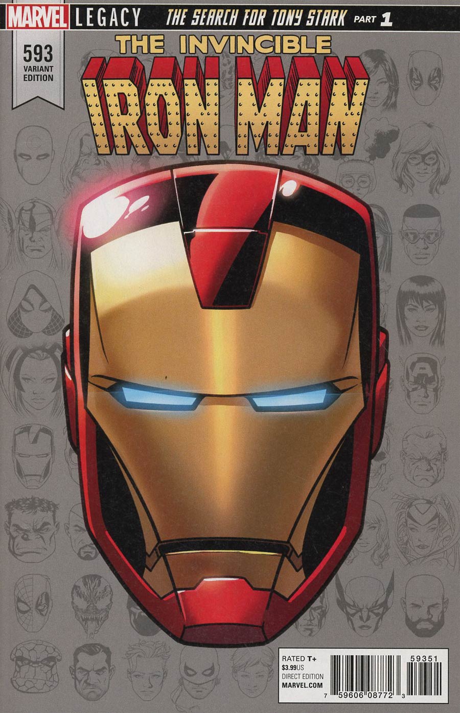 Invincible Iron Man Vol 3 #593 Cover E Incentive Mike McKone Legacy Headshot Variant Cover (Marvel Legacy Tie-In)