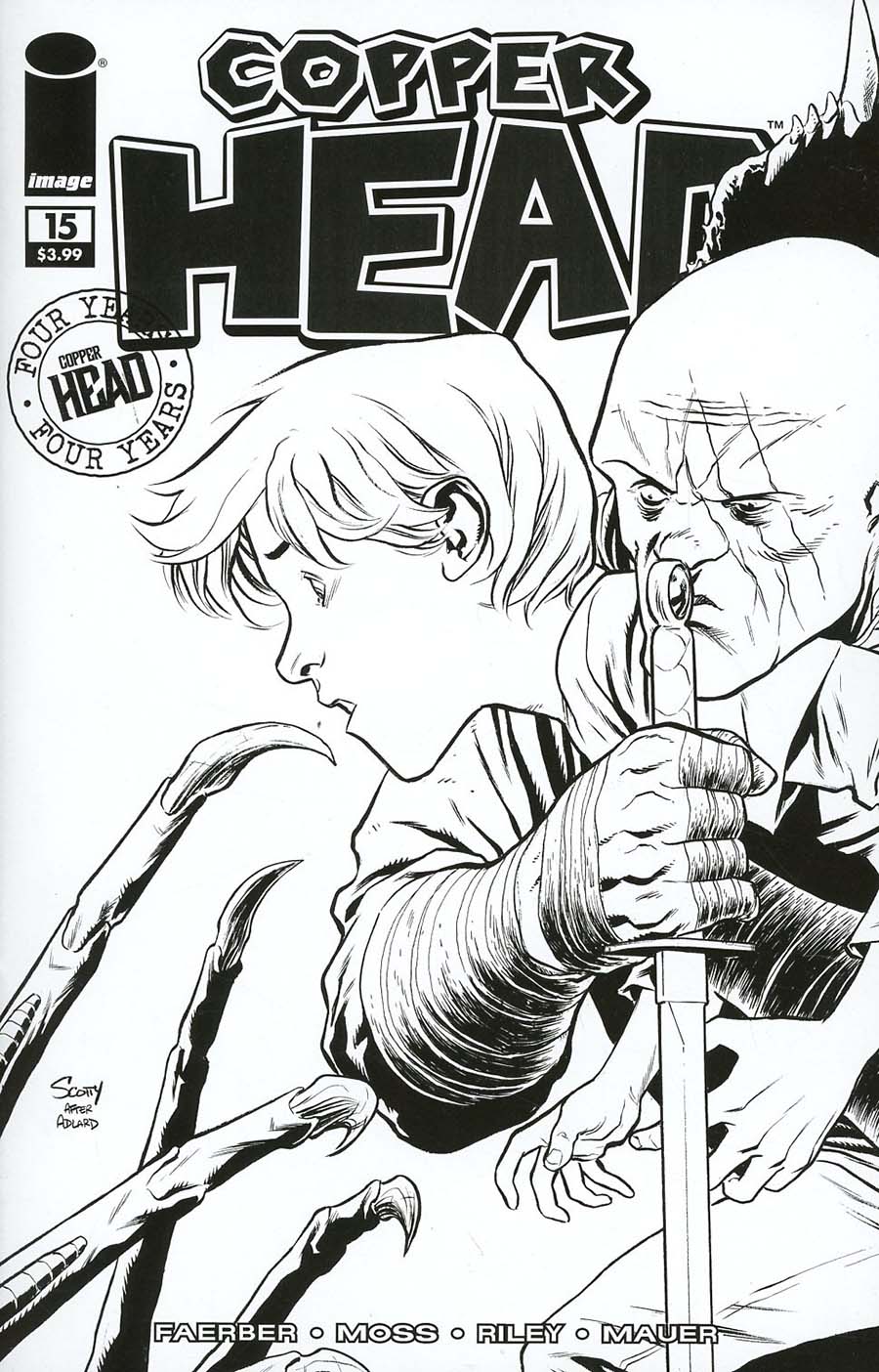 Copperhead #15 Cover C Variant Scott Godlewski & Ron Riley Walking Dead 58 Tribute Black & White Cover